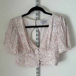 Charlie Holiday, White Button Down Crop Top